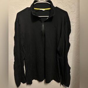 Calvin Klein Black Long Sleeve Three Quarter Zip Up - large